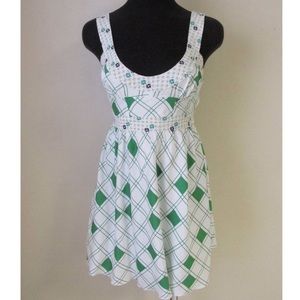 Anthropologie Free People | Green time print dress